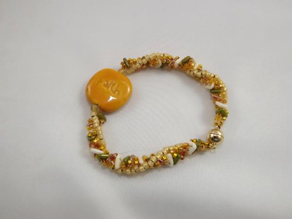 B-163 Buttercup Yellow Kazuri Bead Bracelet