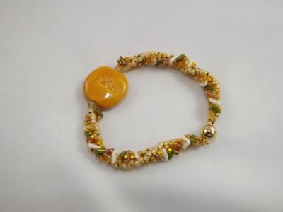 B-163 Buttercup Yellow Kazuri Bead Bracelet