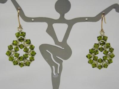 E-6 Olive Swarovski Crystal Medallion Earrings E-6 Olive Swarovski Crystal Medallion Earrings