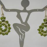 E-6 Olive Swarovski Crystal Medallion Earrings