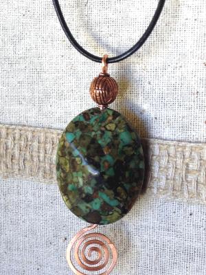 Composite Turquoise and Copper Pendant Composite Turquoise and Copper Pendant