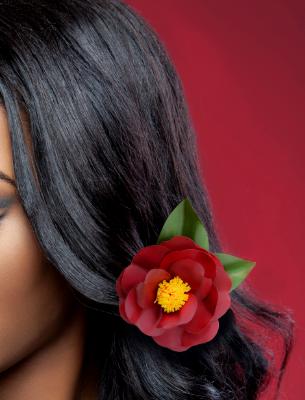Black Magic Camellia Hair Clip