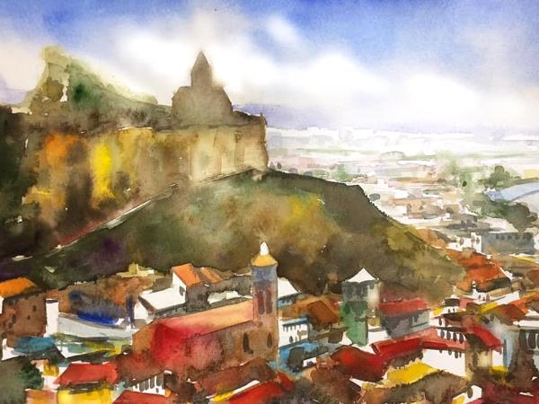 Everlasting Tbilisi - Georgia, 38cm x 56cm (WATERCOLOR DEMONSTRATION)