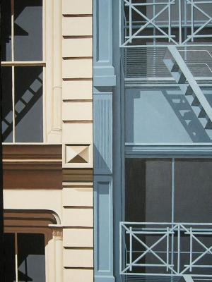 Blue & Tan- Greene St      18" x 36"