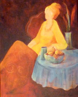 Afternoon Tea ~ Inspired by Itzhak Tarkay ~ 16" x 20"