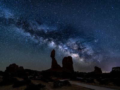 Milky Way over Balanced Rock Silhouette Milky Way over Balanced Rock Silhouette
