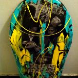 Collage Art Work on Skateboard 