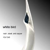 white bird |steel & resin | 42" tall