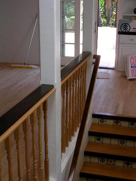 Rosewood (kokobolo) and oak balustrade with handrail