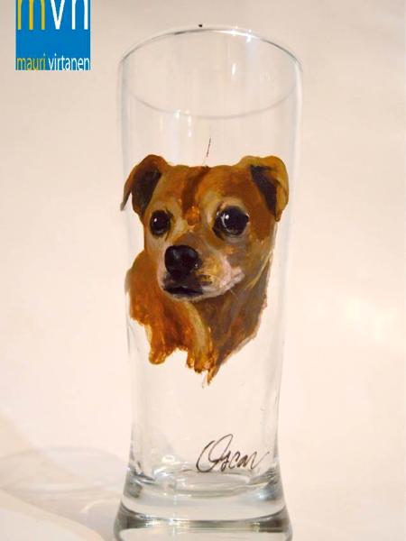 Set of handpainted glasses: A WORLD OF DOGS