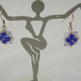 E-27 Blue & Clear Flower Earrings