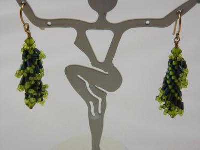 E-2 Green Ruffle Earrings E-2 Green Ruffle Earrings