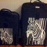 sm & lg set of zebra luggage