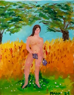Nude in a Field with Lilacs