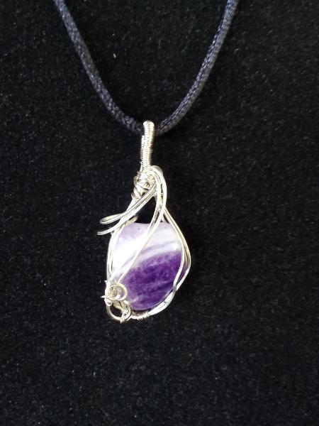 Wire wrapped Chevron Amethyst Pendant