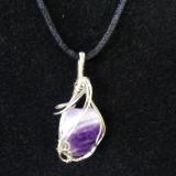 Wire wrapped Chevron Amethyst Pendant