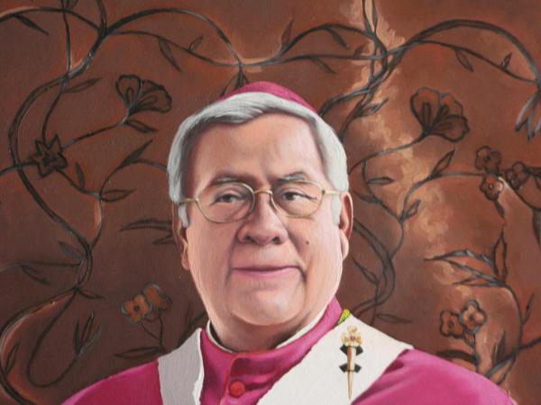 Oil portrait of Archbishop FAUSTO TRAVEZ, 170cm x 100cm, 2013