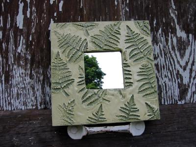 handcrafted frame w fern design 