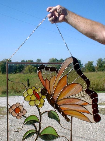Garden Butterfly in Stained Glass