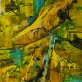 Morning light reflected off cliff face. 