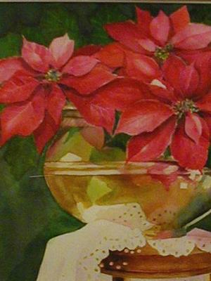 Christmas Flowers ~ Watercolor ~ 16X20