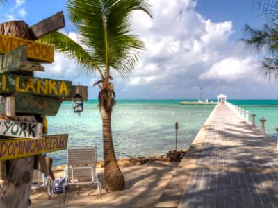 Rum Point Dock and Signpost Rum Point Dock and Signpost