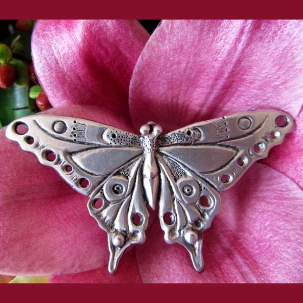 Butterfly Brooch Art Nouveau original artistisan design pewter butterfly pin