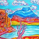"Abiquiu Cliffside" 36x36" Acrylic