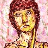 Winona - Print of Pen and Ink Artistic Portrait, 7in x 9in