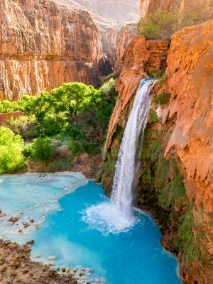 Havasu Falls Plunges into Turquoise Pool Havasu Falls Plunges into Turquoise Pool