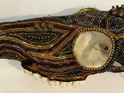 Beaded Doe Skull - Left Side Beaded Doe Skull - Left Side