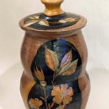 Brown, Black and Green Leaf Urn/Vase