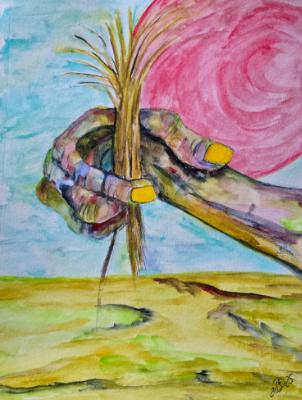 After the petals have fallen © 2025, By Duane Kirby Jensen 9 x 12. Watercolor, and pen on watercolor paper After the petals have fallen © 2025, By Duane Kirby Jensen 9 x 12. Watercolor, and pen on watercolor paper