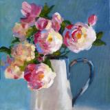 Roses in Enamel Pitcher