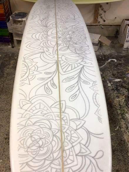 Custom foam art for Brian Wynn surfboards