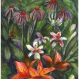 Coneflowers,Lillies,Surprised Faerie