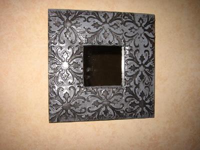 12x12handcrafted frame w 4x4in mirror