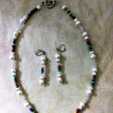 Mixed colors pearl necklace set