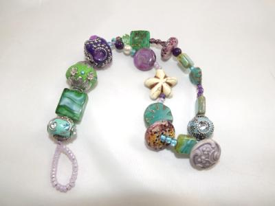 B-161 Green & Purple Chunky Bracelet