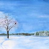 Winter Tree With Red Balloon