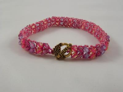 B-5 pink & lavender chevron bracelet