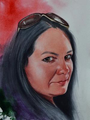 Custom watercolor portrait "FROM RUSSIA WITH LOVE", 35cm X 50cm, 2019 Custom watercolor portrait "FROM RUSSIA WITH LOVE", 35cm X 50cm, 2019
