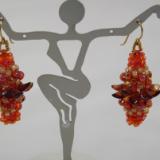 E-31 Shades of Orange Beaded Bead Earrings