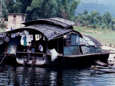 Moored Chinese commune boat Moored Chinese commune boat
