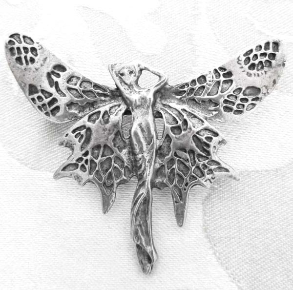 Fairy Art Nouveau brooch fairy pin vintage jewelry design 