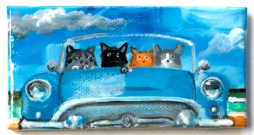 4 CATS IN AN OLD BUICK 