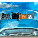 4 CATS IN AN OLD BUICK 