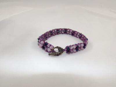 B-99 shades of purple chevron bracelet