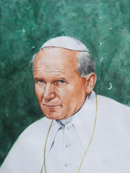 Portrait of Pope JOHN PAUL II, 80cm x 60cm, 2015