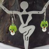 E-83 Lime Green Cat Earrings